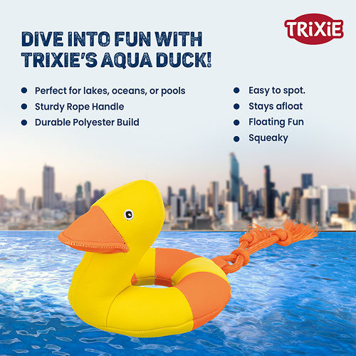 Trixie Aqua Duck on a Rope Toy for Dogs (Yellow)