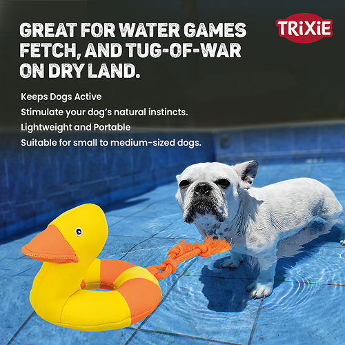 Trixie Aqua Duck on a Rope Toy for Dogs (Yellow)