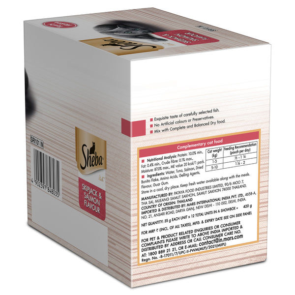 Sheba Skipjack & Salmon Fish Mix Cat Wet Food