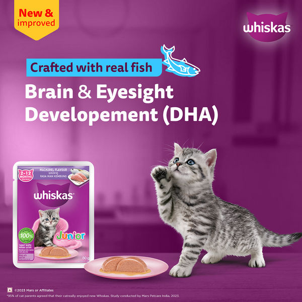 Whiskas Junior Mackerel Flavour Kitten (2-12 months) Cat Wet Food
