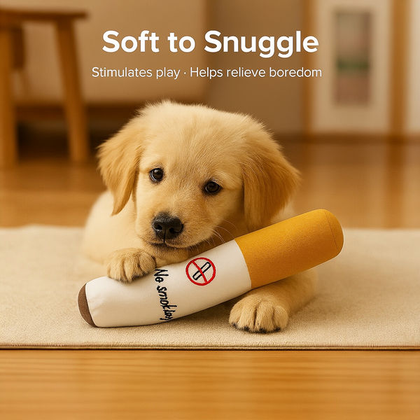 Talking Dog Club XL No Smoke Cigarette Plush Toy for Dogs (White)