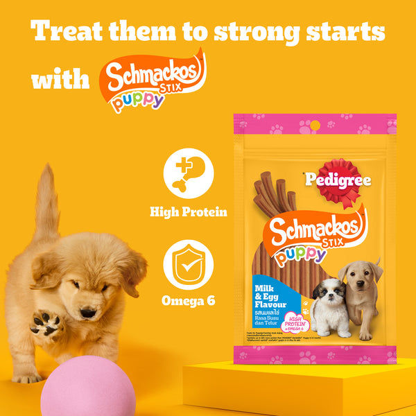 Pedigree Schmackos Stix Milk & Egg Flavour Puppy Dog Treat