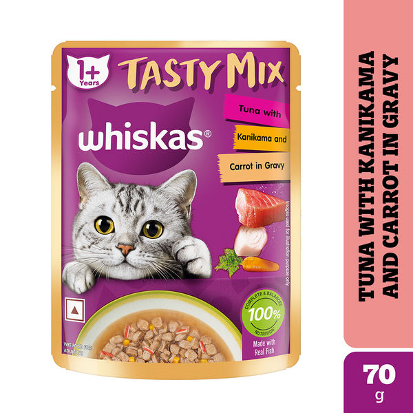 Whiskas Tuna with Kanikama And Carrot in Gravy Tasty Mix Adult Cat Wet Food