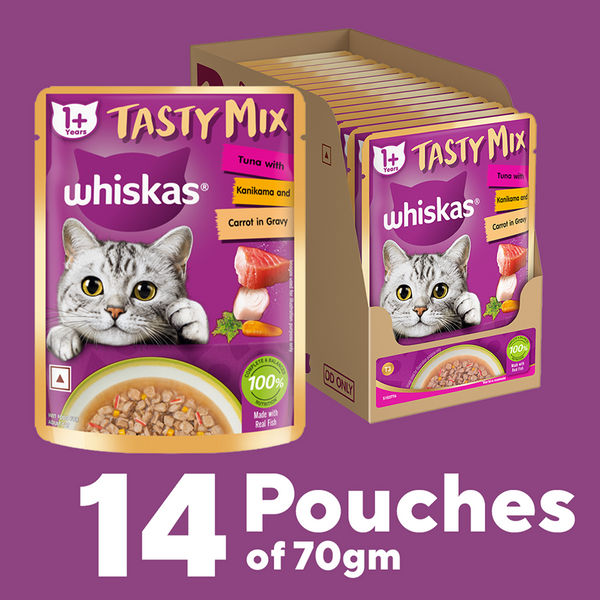 Whiskas Tuna with Kanikama And Carrot in Gravy Tasty Mix Adult Cat Wet Food