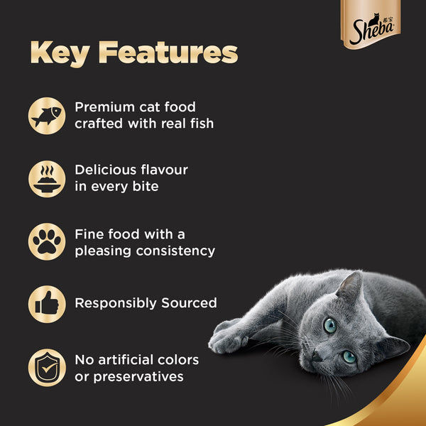 Sheba Chicken Loaf, Chicken With Tuna and Tuna Pumpkin & Carrot In Gravy Rich Premium Adult Fine Cat Wet Food Combo