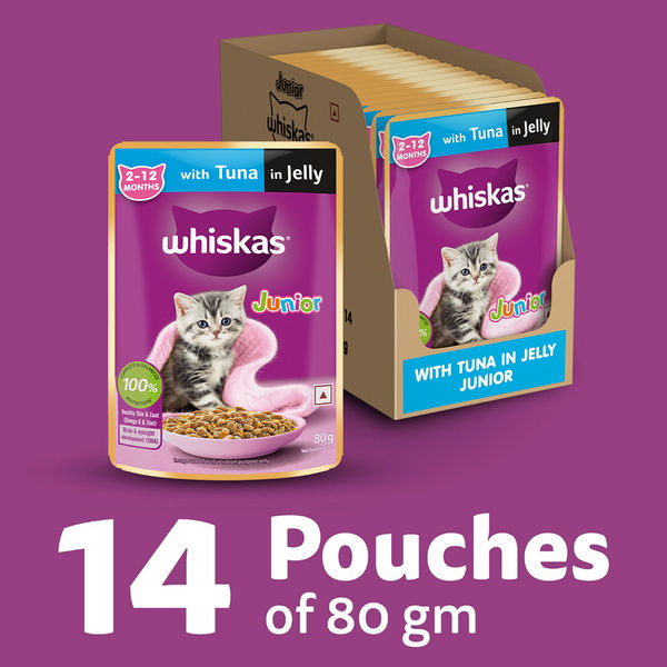 Whiskas Tuna in Jelly Kitten Cat Wet Food (80g)