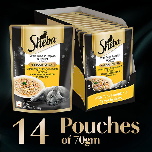 Sheba Tuna Pumpkin & Carrot In Gravy Rich Premium Adult Fine Cat Wet Food