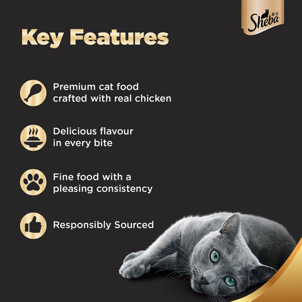 Sheba Chicken Loaf and Tuna Pumpkin & Carrot In Gravy Rich Premium Adult Fine Cat Wet Food Combo
