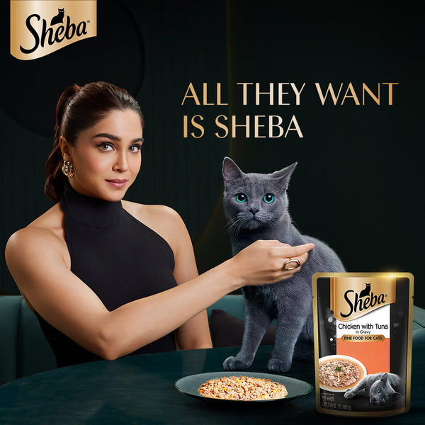 Sheba Chicken With Tuna In Gravy Rich Premium Adult Fine Cat Wet Food