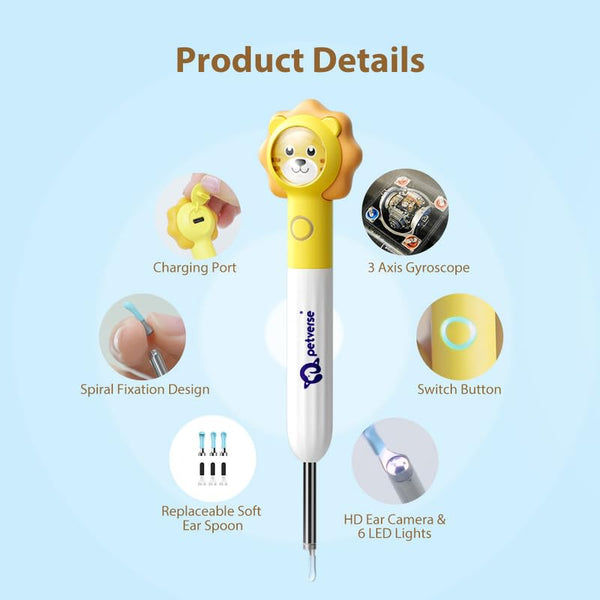 Petverse Smart Visual Pet Ear Cleaner with Camera for Dogs & Cats