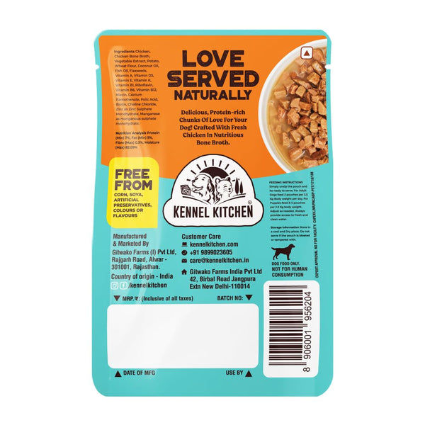 Kennel Kitchen Chicken Chunks in Gravy Adult and Puppy Wet Dog Food