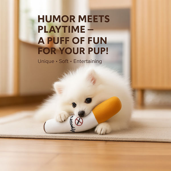 Talking Dog Club XL No Smoke Cigarette Plush Toy for Dogs (White)