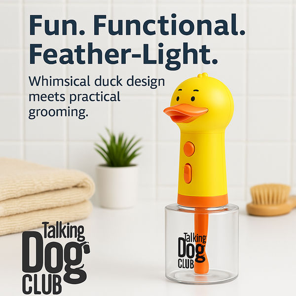 Talking Dog Club Oh Duck Shampoo Dispenser Spray with Free Bath brush for Dogs and Cats (Yellow)