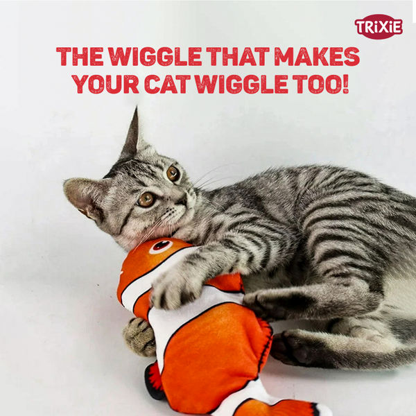 Trixie Wiggly Clown Fish Toy for Cats (Red)