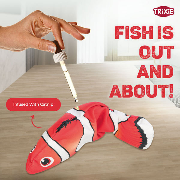 Trixie Wiggly Clown Fish Toy for Cats (Red)