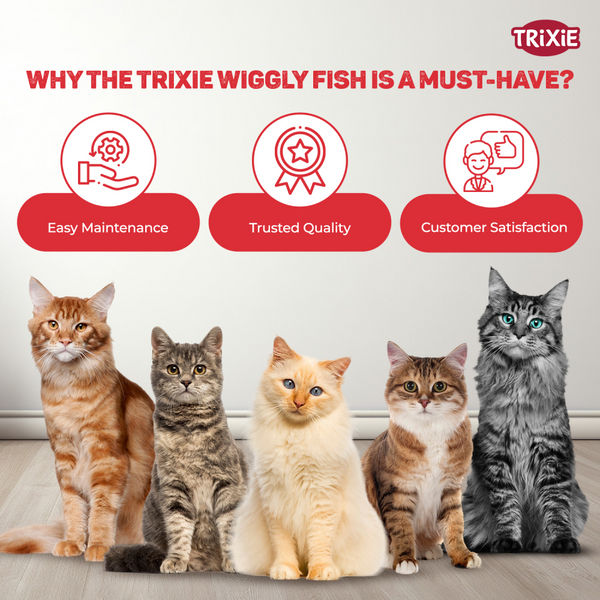 Trixie Wiggly Clown Fish Toy for Cats (Red)