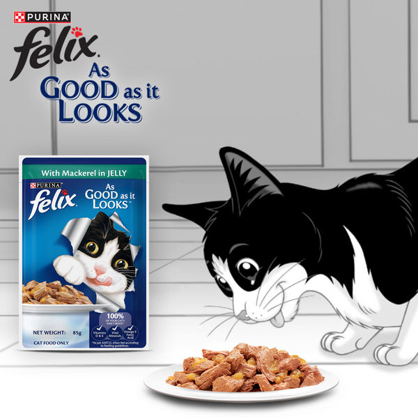 Purina Felix with Mackerel, Sardine and Salmon in Jelly Complete and Balanced Adult Cat Wet Food