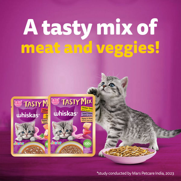 Whiskas Tasty Mix Chicken Tuna with Sweet Potato Kitten Cat Wet Food