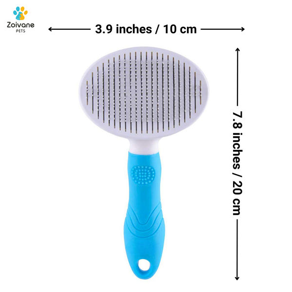 Zoivane Self Cleaning Slicker Comb for Dogs and Cats (Blue)