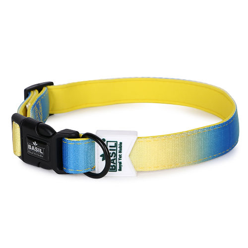 Basil Adjustable Padded Collar for Dogs (Blue/Yellow)