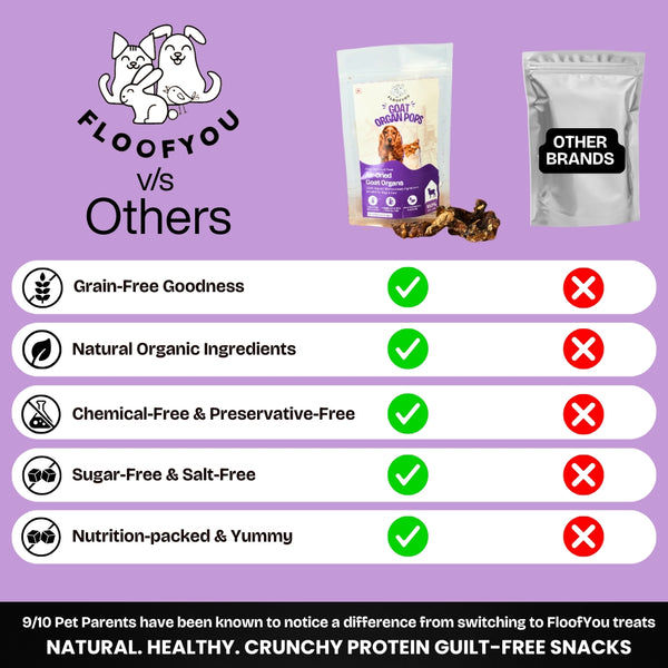 Floofyou Air Dried High Protien Goat Organs Jerky Dog & Cat Treats
