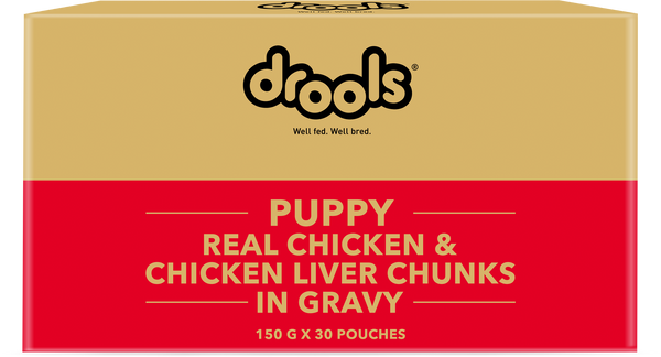Drools Real Chicken & Chicken Liver Chunks in Gravy Puppy Dog Wet Food