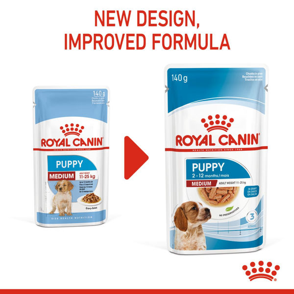 Royal Canin Medium Starter Dry Food for Medium Breed Dog and Puppies and Medium Puppy Dog Wet Food Combo