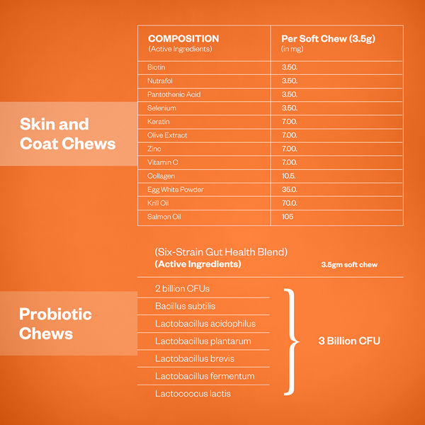 TailsAlive Probiotic Chicken Flavor and Skin & Coat Soft Chews Supplements for Dogs