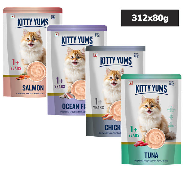 Kitty Yum Salmon and Ocean Fish and Chicken Tuna Mousse Combo Adult Cat Wet Food