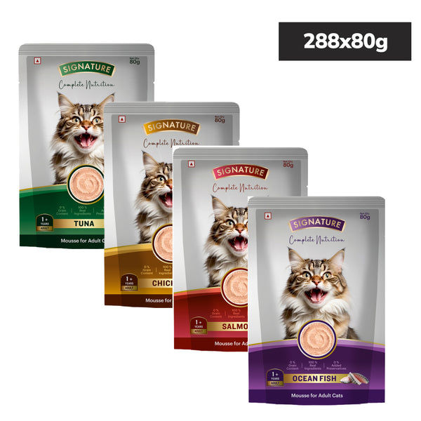 Signature Grain Zero Tuna and Chicken and Salmon and Ocean Fish Mousse Adult Cat Wet Food