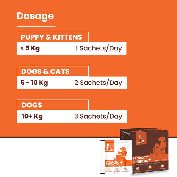 Lickicious Pre and Probiotics Sachets,Gut Health & Digestion for Dogs & Cats