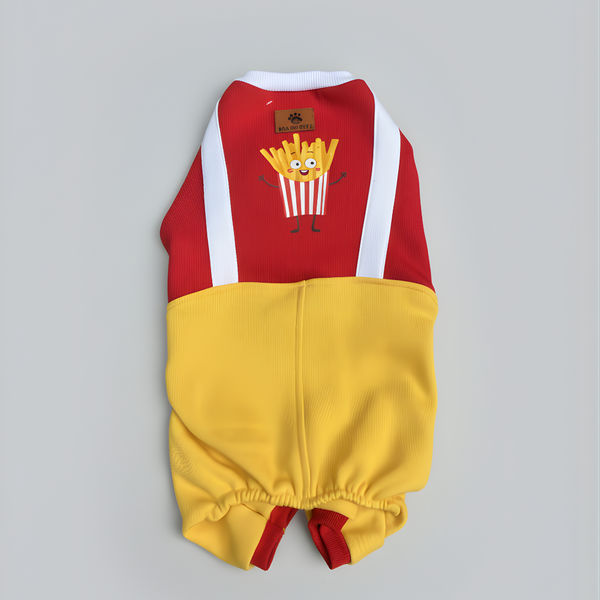 Pawgypets Fries Four-Legged Sweatshirt for Dogs (Yellow/Red)
