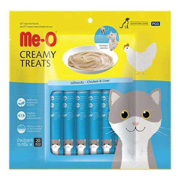 Me O Creamy Chicken & Liver, Salmon and Bonito Treats and Fofos Geek Ball Toy for Cats Combo