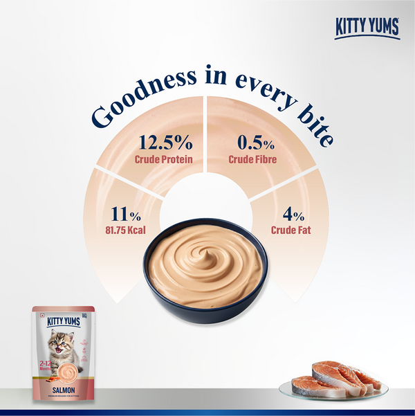 Kitty Yum Salmon Mousse Kitten Cat Wet Food