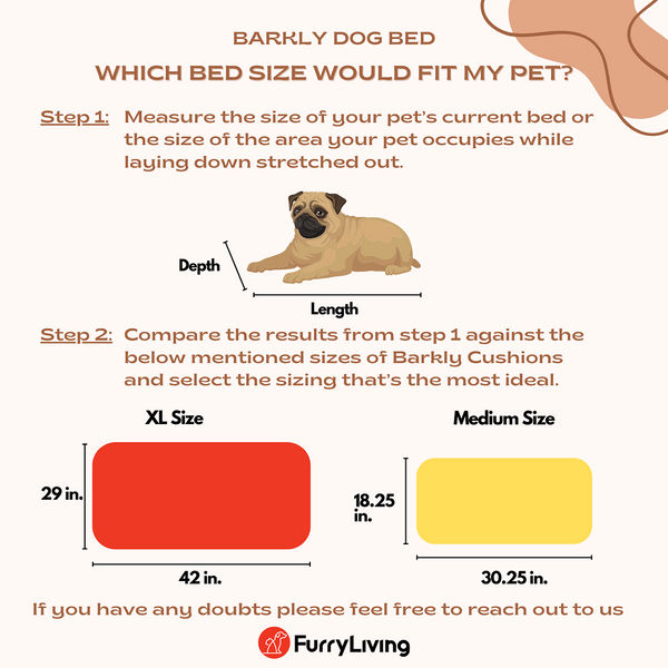 FurryLiving Barkly Bed with Cushion for Dogs (Dark Brown/Cream Cushion)