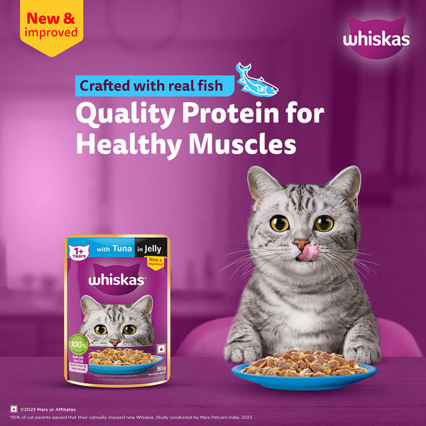 Whiskas Adult Wet Cat Food Combo |Chicken, Tuna & Seafood (Jelly & Gravy)