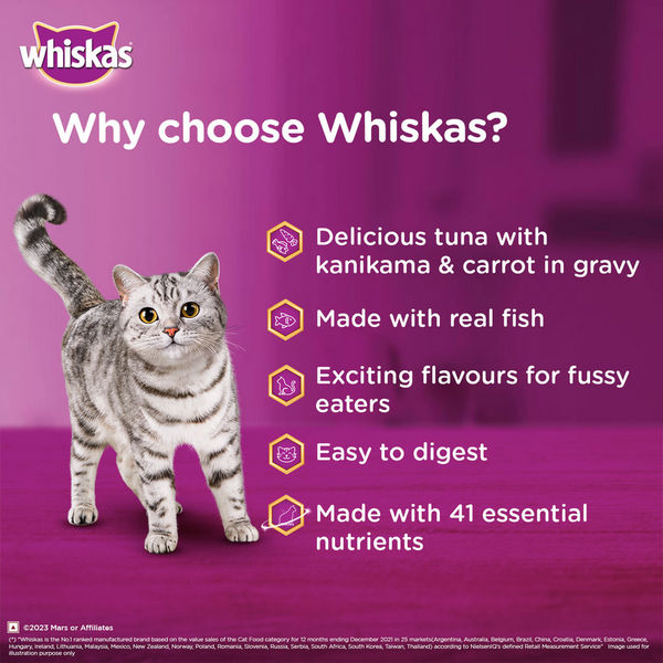 Whiskas Tuna with Kanikama And Carrot in Gravy Tasty Mix Adult Cat Wet Food