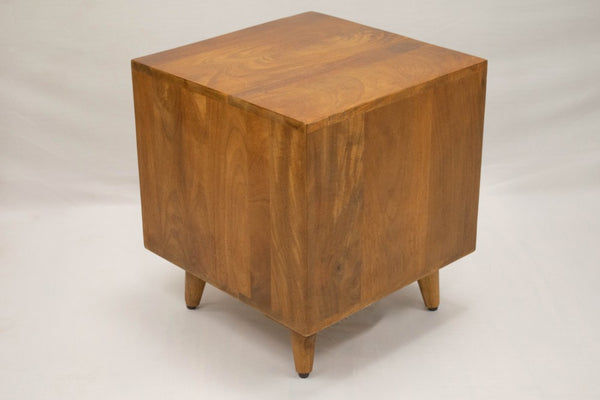 FurryLiving Wally Side Table with Cushion for Small Dogs and Cats (Honey/Yellow Cushion)