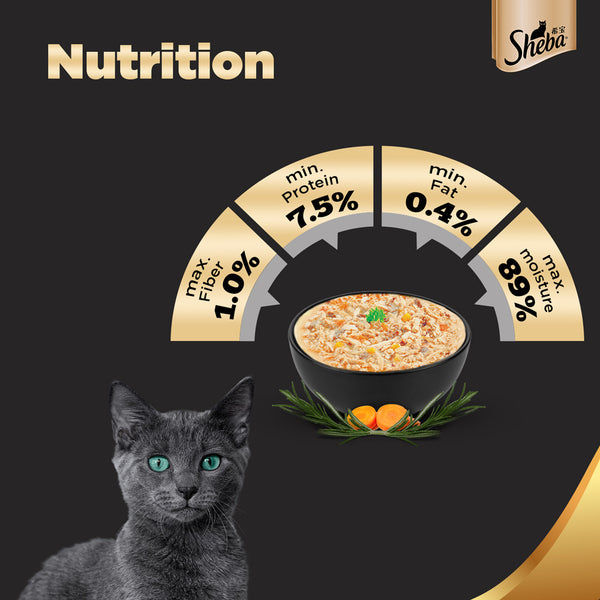 Sheba Fish with Dry Bonito Flake and Tuna Pumpkin & Carrot In Gravy Rich Premium Adult Fine Cat Wet Food Combo