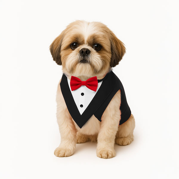 PawsIndia Black and White Tuxedo Suit for Dogs