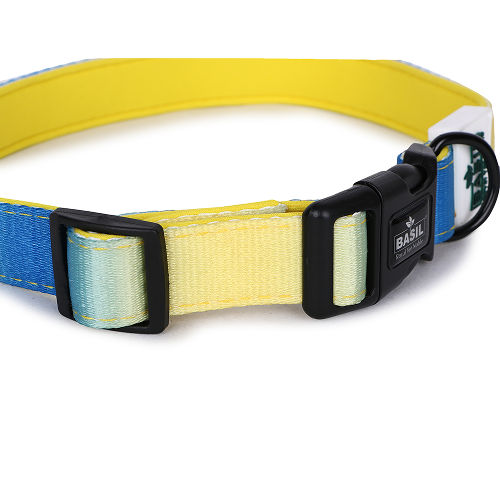 Basil Adjustable Padded Collar for Dogs (Blue/Yellow)