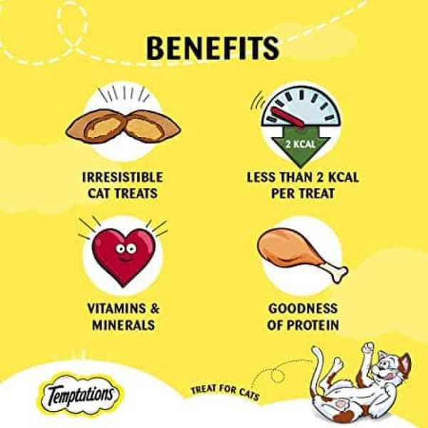 Temptations Tasty Chicken, Savoury Salmon and Seafood Medley Flavour Cat Treats Combo