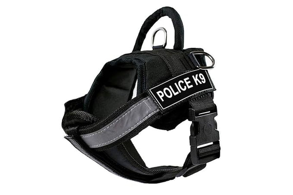 Skatrs Police K9 Harness for Dogs (Black)