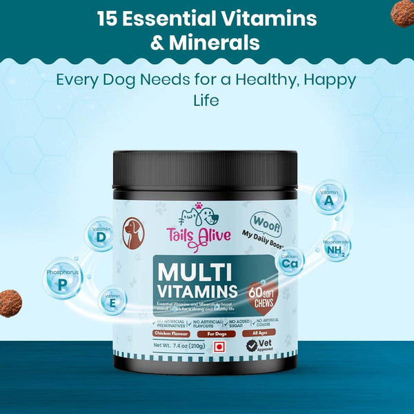 TailsAlive Chicken Flavour Multivitamin Soft Chews Supplement for Dogs