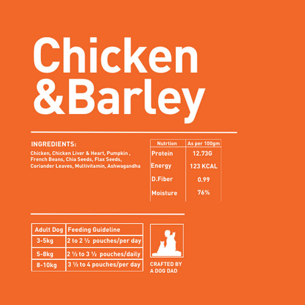 Homiee & Ginger Grain Free Mini Meals Surf & Turf, Fish Feista, Chicken & Barley Food for Dogs Combo