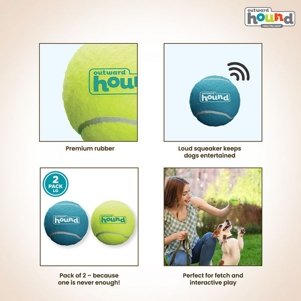 Petstages Squeaker Tenis Ballz Toy for Dogs (Blue/Green)