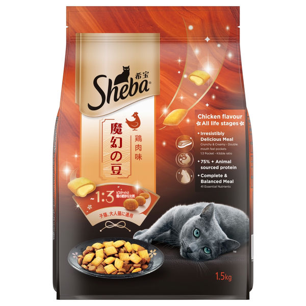 Sheba Chicken Loaf Rich Premium Adult Fine Wet Food and Chicken Flavour Irresistible All Life Stage Cat Dry Food Combo