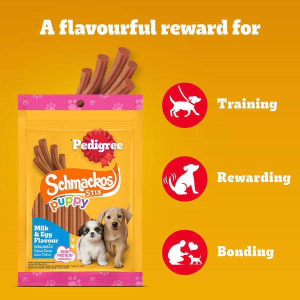 Pedigree Schmackos Stix Milk & Egg Flavour Puppy Dog Treat
