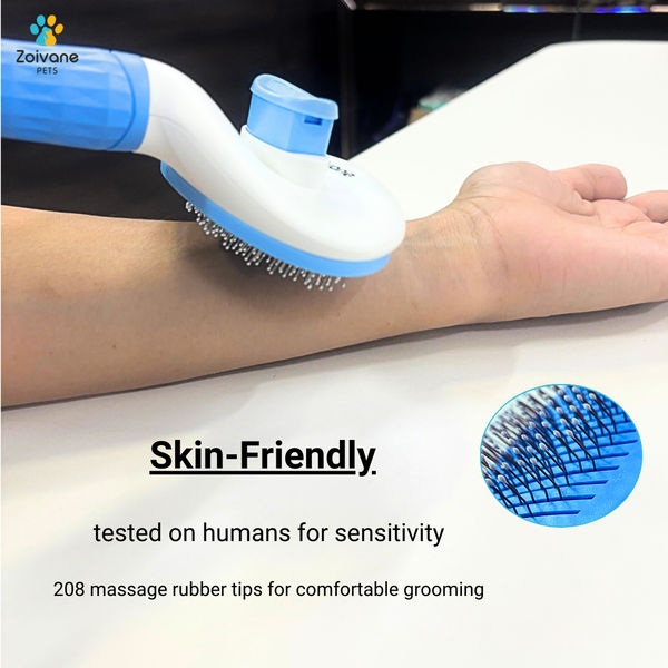Zoivane Self Cleaning Slicker Comb for Dogs and Cats (Blue)