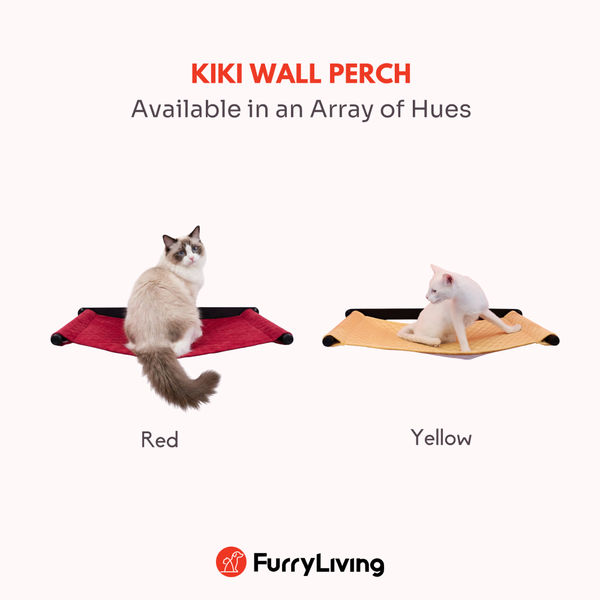 FurryLiving Kiki Wall Mounted Perch for Cats (Black/Yellow)